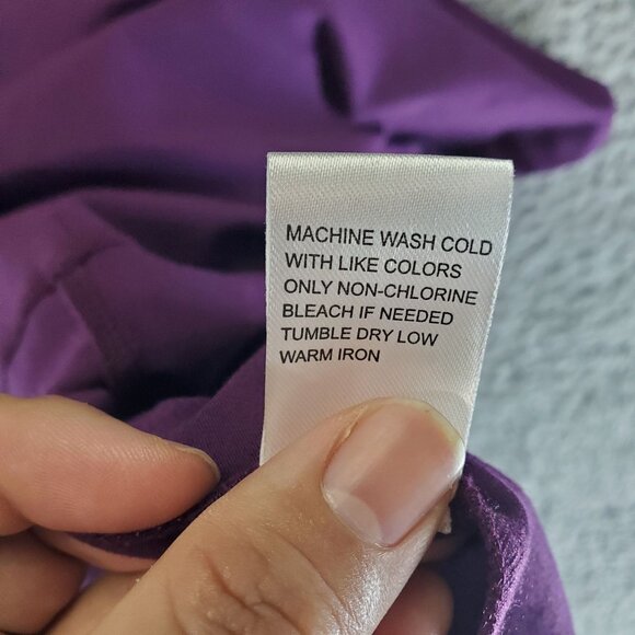 Appleseeds Dress Womens Large Purple Petite 3/4 Sleeve Polyester Blend - Picture 6 of 11